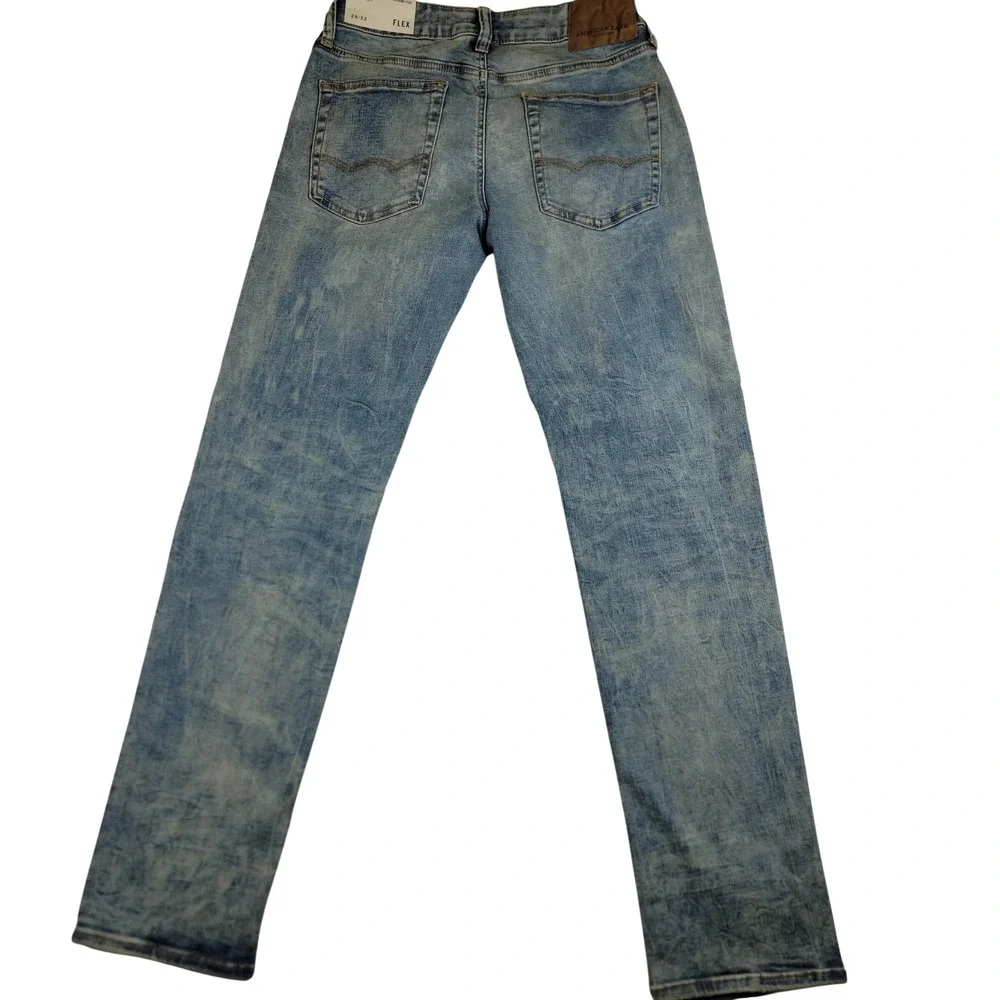 American Eagle Mens Extreme Flex Slim Straight Acid Wash Jeans Blue 29x32 4202